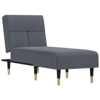 Vidaxl Chaise Longue Dark Gray Velvet