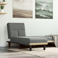 vidaXL Chaise Longue Dark Gray Fabric