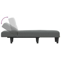 vidaXL Chaise Longue Dark Gray Fabric