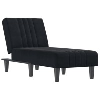 vidaXL Chaise Longue Black Velvet