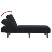 vidaXL Chaise Longue Black Velvet