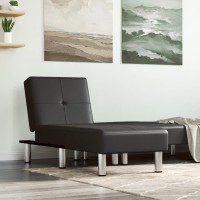 vidaXL Chaise Longue Black Faux Leather