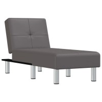 vidaXL Chaise Longue Gray Faux Leather