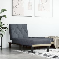 vidaXL Chaise Longue Dark Gray Velvet