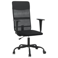 Vidaxl Office Chair Black Mesh Fabric And Faux Leather