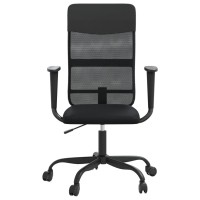 Vidaxl Office Chair Black Mesh Fabric And Faux Leather