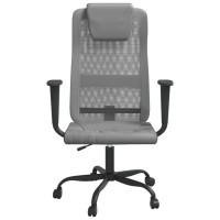 Vidaxl Office Chair Gray Mesh Fabric And Faux Leather