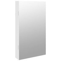 Vidaxl Mirror Jewelry Cabinet With Led Lights Wall Mounted White