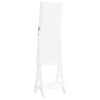 vidaXL Mirror Jewellery Cabinet with LED Lights Free Standing White