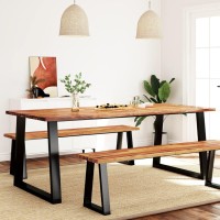 vidaXL Dining Table with Live Edge 78.7