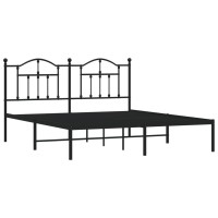 Vidaxl Metal Bed Frame With Headboard Black 72