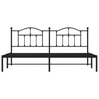 vidaXL Metal Bed Frame with Headboard Black 76