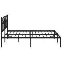 vidaXL Metal Bed Frame with Headboard Black 76