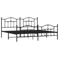 Vidaxl Metal Bed Frame With Headboard And Footboard Black 76