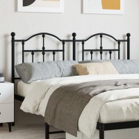 vidaXL Metal Headboard Black 53.1