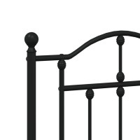 vidaXL Metal Headboard Black 53.1