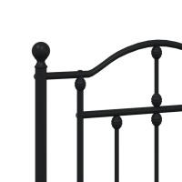 vidaXL Metal Headboard Black 59.1