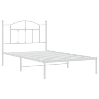 Vidaxl Metal Bed Frame With Headboard White 39.4