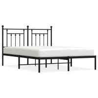 Vidaxl Metal Bed Frame With Headboard Black 59.1