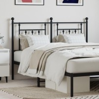 vidaXL Metal Headboard Black 53.1