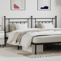 vidaXL Metal Headboard Black 76