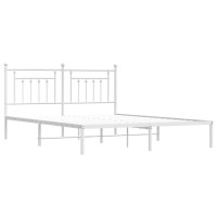 Vidaxl Metal Bed Frame With Headboard White 72