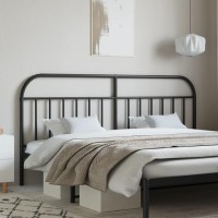 vidaXL Metal Headboard Black 76