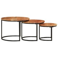 vidaXL Nesting Tables 3 pcs Solid Wood Acacia