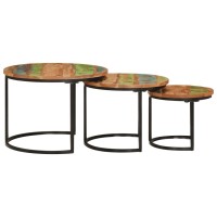 vidaXL Nesting Tables 3 pcs Solid Wood Reclaimed