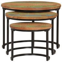 vidaXL Nesting Tables 3 pcs Solid Wood Reclaimed