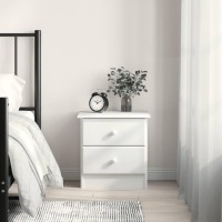 Vidaxl Bedside Cabinet Alta White 16.9X13.8X15.9 Solid Wood Pine