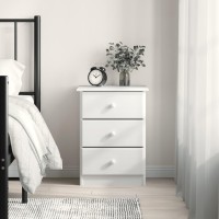 Vidaxl Bedside Cabinet Alta White 16.1X13.8X21.7 Solid Wood Pine