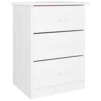 Vidaxl Bedside Cabinet Alta White 16.1X13.8X21.7 Solid Wood Pine