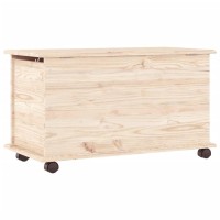 Vidaxl Storage Chest With Wheels Alta 28.7X15.6X17.3 Solid Wood Pine