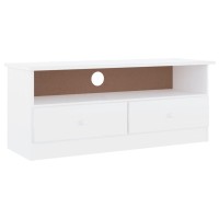 Vidaxl Tv Stand With Drawers Alta White 39.4X13.8X16.1 Solid Wood Pine