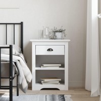 Vidaxl Bedside Cabinet Bodo White 20.9X15.2X26 Solid Wood Pine