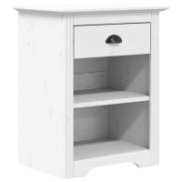 Vidaxl Bedside Cabinet Bodo White 20.9X15.2X26 Solid Wood Pine