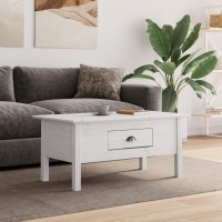 Vidaxl Coffee Table Bodo White 39.4X21.7X17.7 Solid Wood Pine