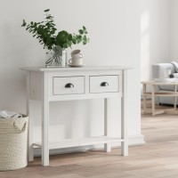 Vidaxl Console Table Bodo White 35.4X13.6X28.7 Solid Wood Pine