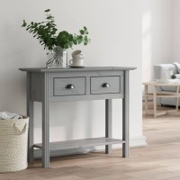 Vidaxl Console Table Bodo Gray 35.4X13.6X28.7 Solid Wood Pine