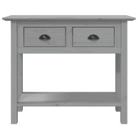 Vidaxl Console Table Bodo Gray 35.4X13.6X28.7 Solid Wood Pine