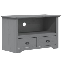 Vidaxl Tv Stand With 2 Drawers Bodo Gray 35.8X16.9X22 Solid Wood Pine