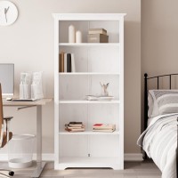 Vidaxl Bookcase Bodo White 31.5X15X70.9 Solid Wood Pine 5-Tier