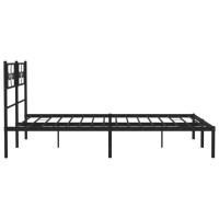 vidaXL Metal Bed Frame with Headboard Black 53.1