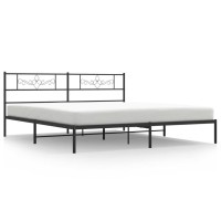 vidaXL Metal Bed Frame with Headboard Black 72