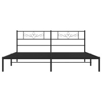 vidaXL Metal Bed Frame with Headboard Black 72