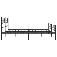 vidaXL Metal Bed Frame with Headboard&Footboard Black 72