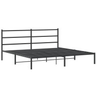 vidaXL Metal Bed Frame with Headboard Black 76