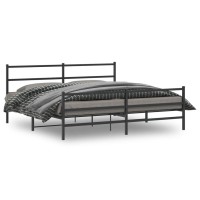 vidaXL Metal Bed Frame with Headboard and Footboard聽Black 76