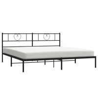 vidaXL Metal Bed Frame with Headboard Black 72